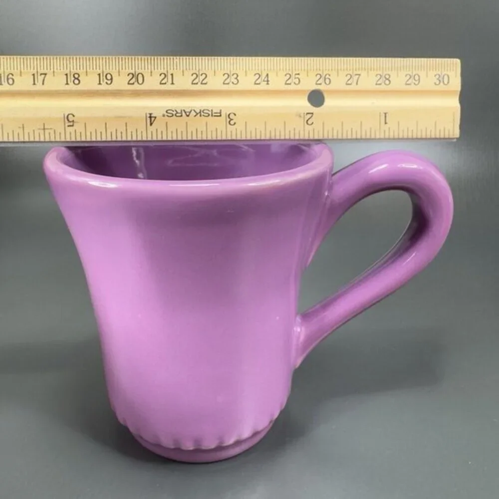 Williams Sonoma Rustic HeartVisit Collection Coffee Mug Cup Beaded Bottom Purple